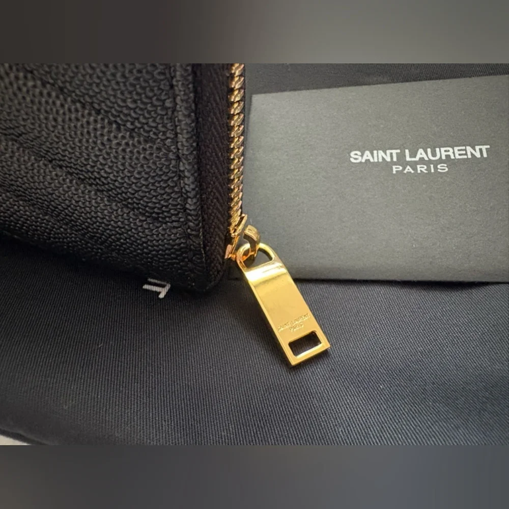 Yves Saint Laurent Cassandre Matelasse Zip Around Quilted Wallet - Picture 8 of 12